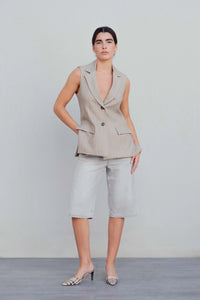 BERMUDA EN JEAN SURDIMENSIONNÉ