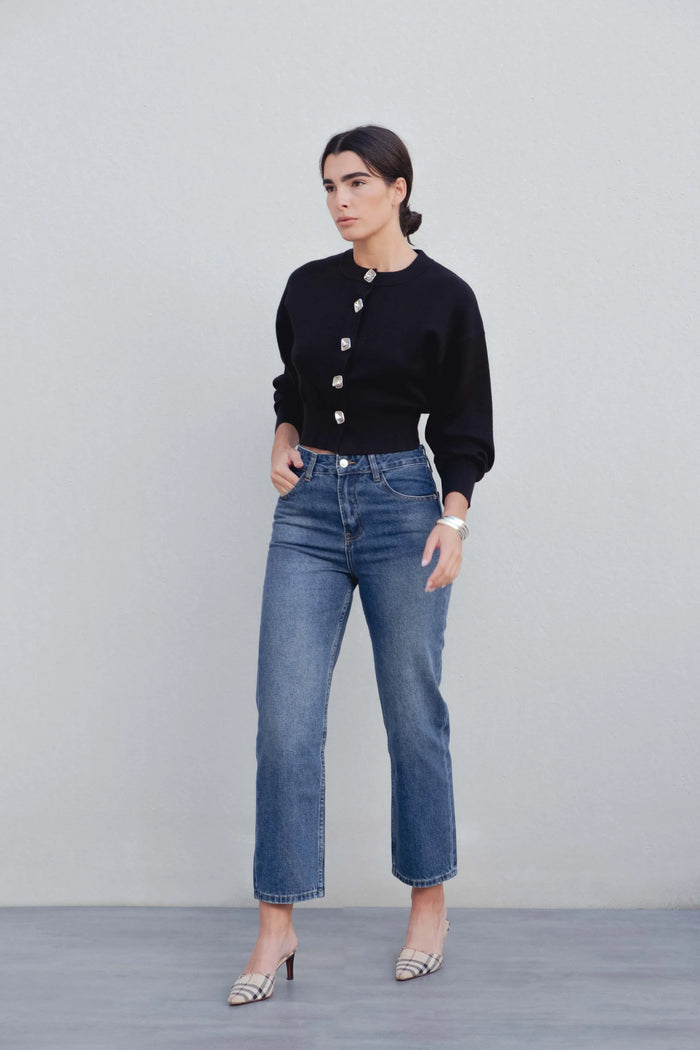 Veste en maille boutonnée