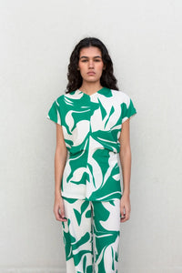 CHEMISE IMPRIMÉE À FRONCES