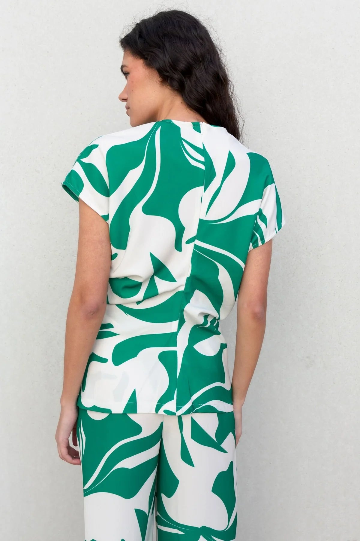 CHEMISE IMPRIMÉE À FRONCES